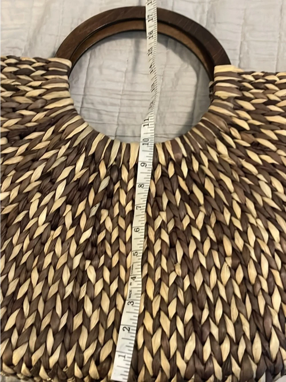 The Limited Two-Tone Braided Straw Tote with Wood Handles